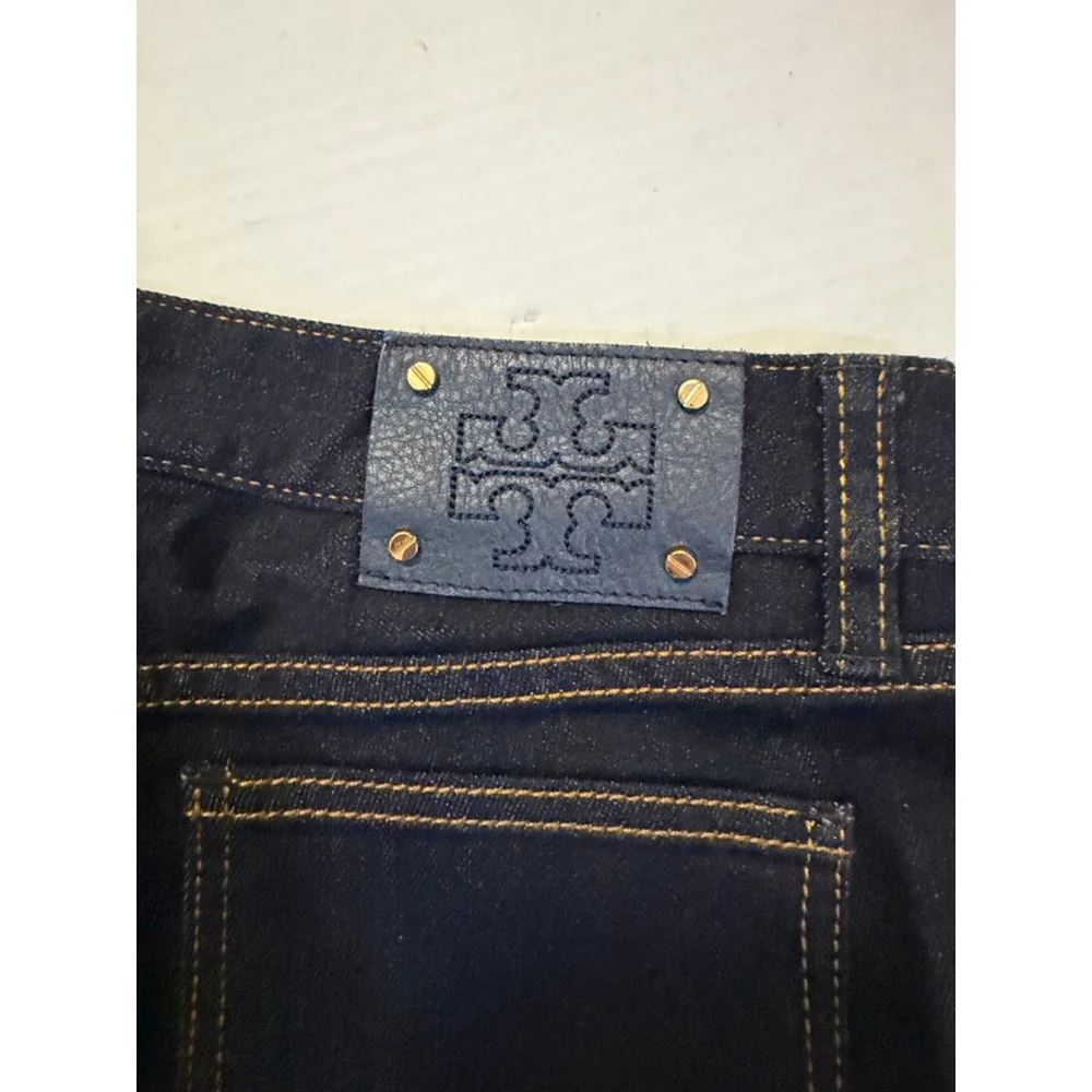 Tory Burch Dark Blue Straight Leg Jeans • NEW • Size 25